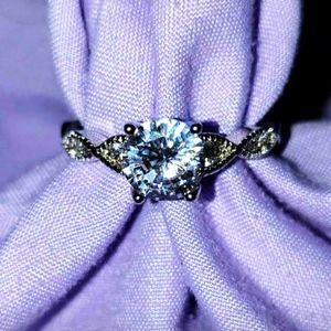 Beautiful White Sapphire with CZ accents